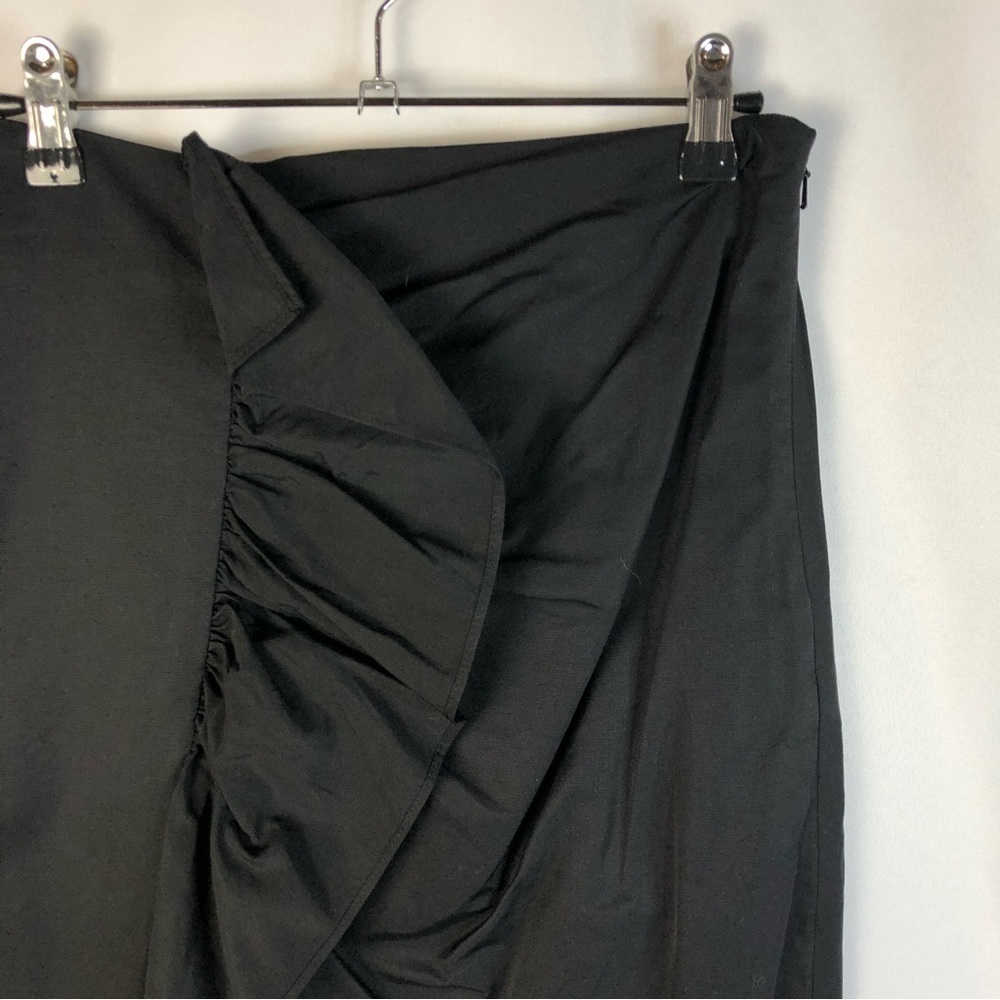 Halogen Black Ruffle Front Midi Skirt 4 - Picture 5 of 6